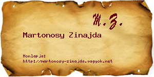 Martonosy Zinajda névjegykártya